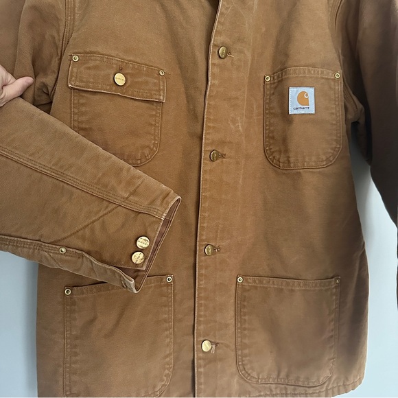 Vtg Carhartt Barn Chore Field Jacket Canvas Blanket Lined Made In USA 90s - Picture 9 of 16
